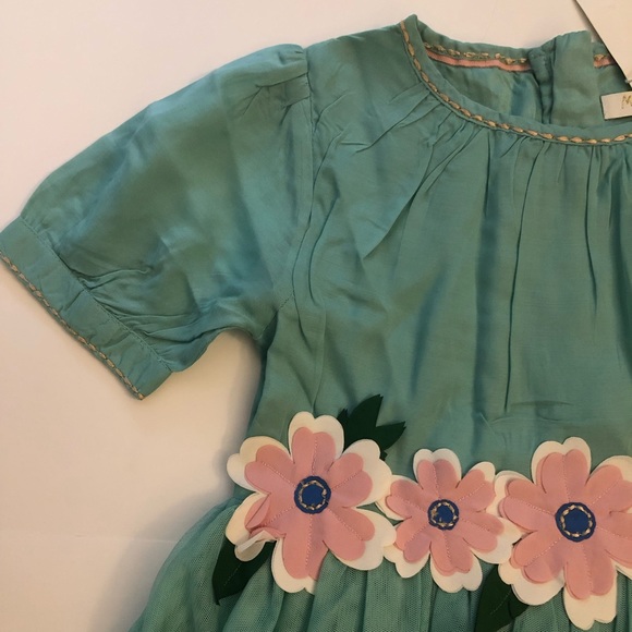 NWT Mini Boden Flower Appliqué Dress - Picture 10 of 11